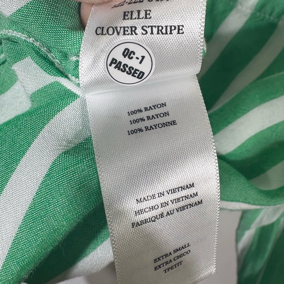 RAILS Elle Stripe Shirt - Green & White - Size XS - Picture 8 of 13